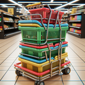 Cestas de compras, com rodinhas e sem rodinhas, práticas, modernas e de qualidade.